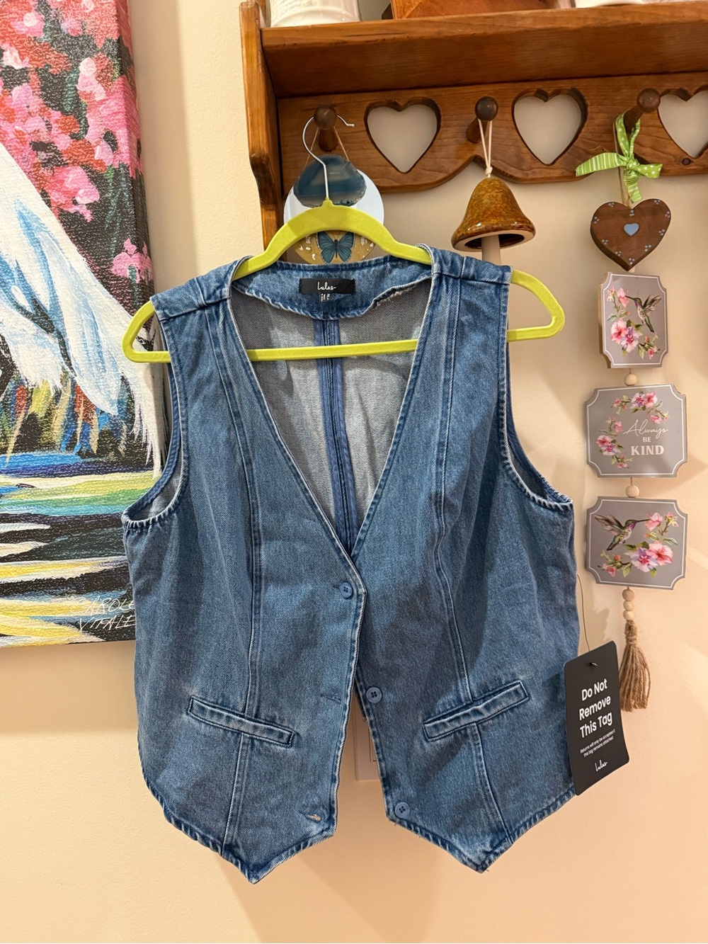 Lulu's Medium Wash Blue Denim Vest
